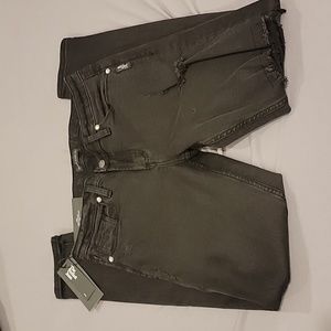 Silver Black Jeans Distressed Aiko